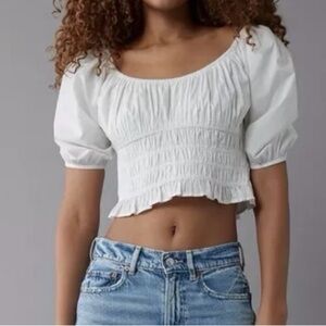 American Eagle Outfitters White Crop Top